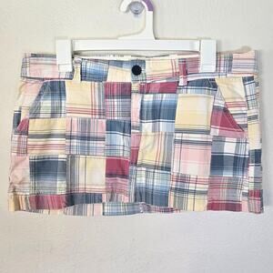 VTG Abercrombie & Fitch Y2K Micro Mini Patchwork Skirt Women's 10 Madras Plaid